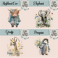 Floral Animal Collection Mug - 4 Sizes Available - Ceramic Drinkware Handled Mug Gift Set 40 Animals to Choose From - Penguin, Highland Cow, Elephant, Giraffe, Bees, Owl, Duck Drinkware Printed