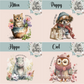 Floral Animal Collection Mug - 4 Sizes Available - Ceramic Drinkware Handled Mug Gift Set 40 Animals to Choose From - Penguin, Highland Cow, Elephant, Giraffe, Bees, Owl, Duck Drinkware Printed