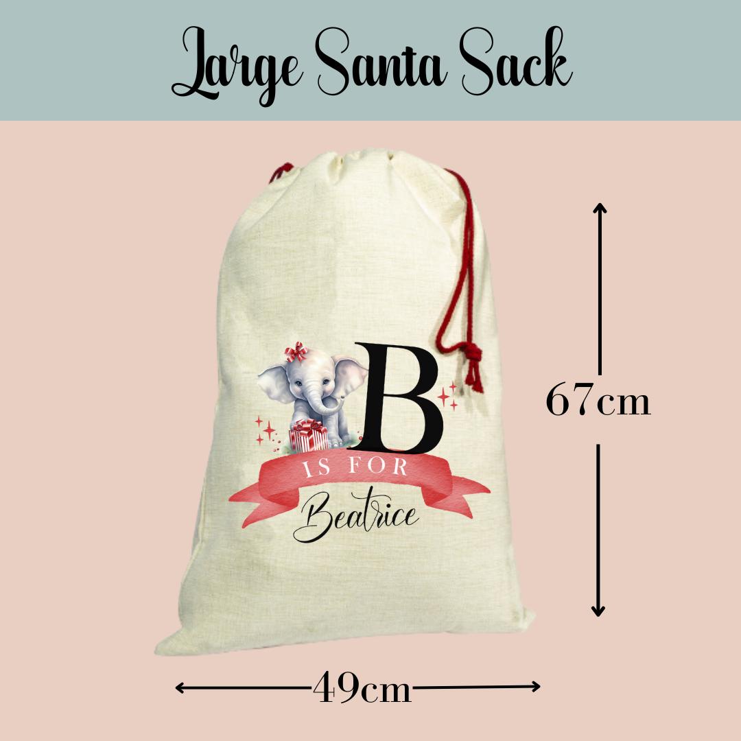 Customised Matching Family Christmas Animals Santa Sack & Stocking Set