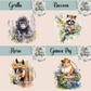 Floral Animal Collection Mug - 4 Sizes Available - Ceramic Drinkware Handled Mug Gift Set 40 Animals to Choose From - Penguin, Highland Cow, Elephant, Giraffe, Bees, Owl, Duck Drinkware Printed