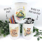 Floral Animal Collection Make Up Brush Pot / Pencil Pot - Choose your Animal Makeup Cosmetic