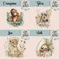 Floral Animal Collection Mug - 4 Sizes Available - Ceramic Drinkware Handled Mug Gift Set 40 Animals to Choose From - Penguin, Highland Cow, Elephant, Giraffe, Bees, Owl, Duck Drinkware Printed