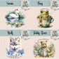 Floral Animal Collection Mug - 4 Sizes Available - Ceramic Drinkware Handled Mug Gift Set 40 Animals to Choose From - Penguin, Highland Cow, Elephant, Giraffe, Bees, Owl, Duck Drinkware Printed
