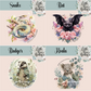 Floral Animal Collection Mug - 4 Sizes Available - Ceramic Drinkware Handled Mug Gift Set 40 Animals to Choose From - Penguin, Highland Cow, Elephant, Giraffe, Bees, Owl, Duck Drinkware Printed