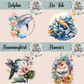 Floral Animal Collection Make Up Brush Pot / Pencil Pot - Choose your Animal Makeup Cosmetic
