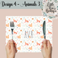 Personalised Animals Placemat and Coaster Set, Wipeable PU Material Kid's Dinner Set, Woodland Animals Gift, Rabbits Foxes Bears Children's Birthday Gift, Child's Placemat