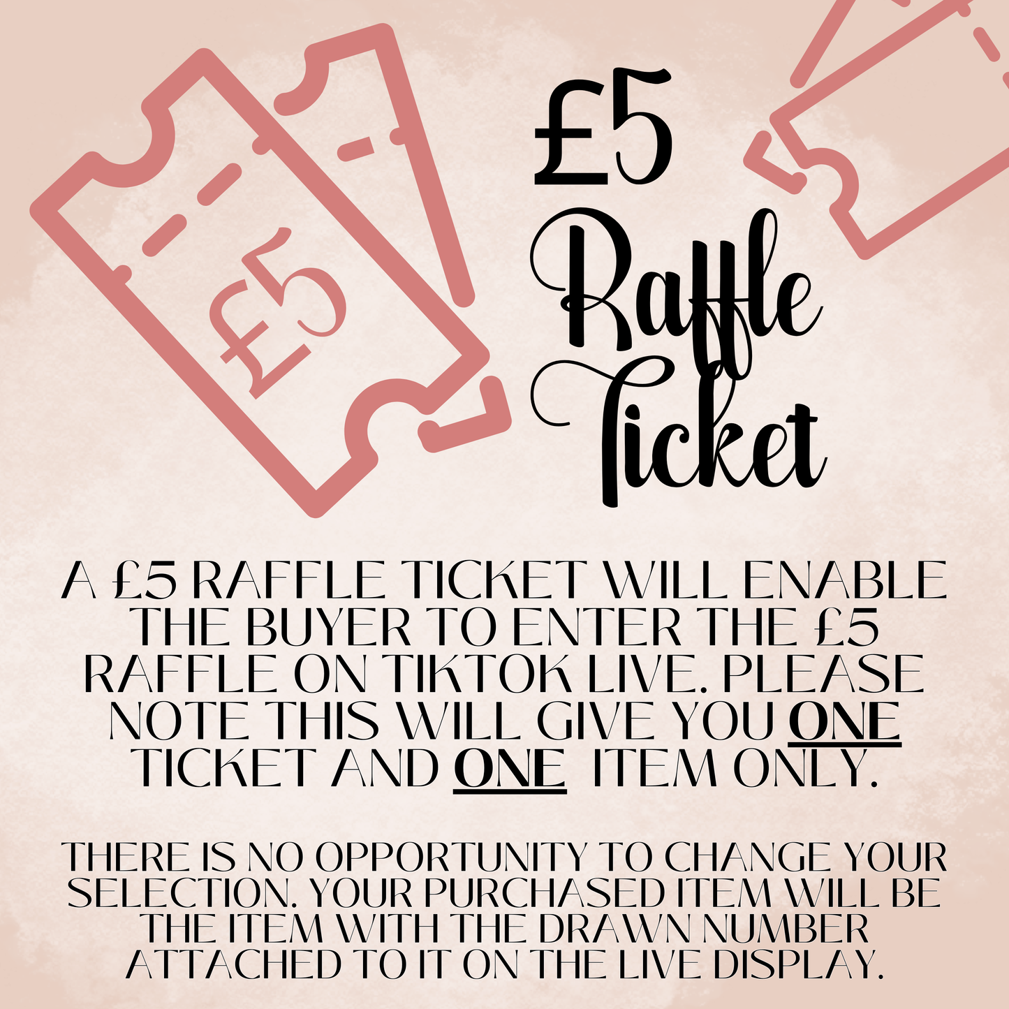 "TIKTOK LIVE" RAFFLE TICKETS - £5 OR £10 TICKETS FOR ON LIVE ONLY