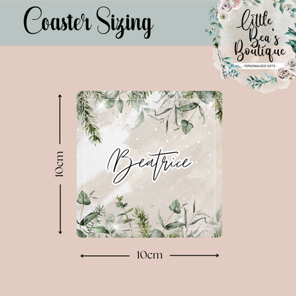 Personalised Christmas Placemat and Coaster Set, Wipeable PU Dinner Set