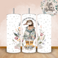 Floral Animals Collection Tumbler Hot or Cold Drinks Bottle with Straw