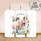 Floral Animals Collection Tumbler Hot or Cold Drinks Bottle with Straw