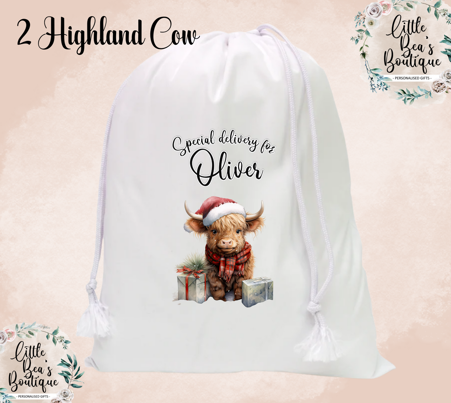 Personalised Large White Christmas Santa Sack