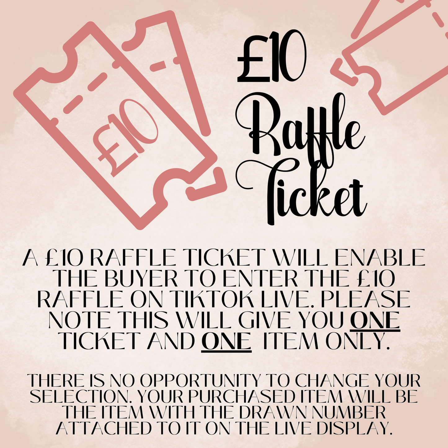 "TIKTOK LIVE" RAFFLE TICKETS - £5 OR £10 TICKETS FOR ON LIVE ONLY