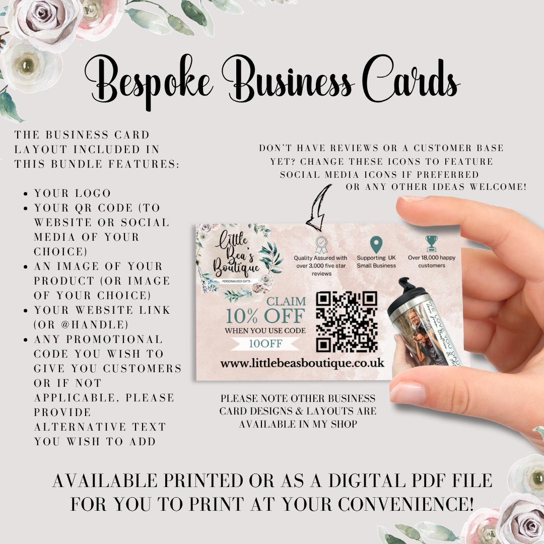 Small Business Essentials Bundle - Business Cards, Leaflets, Stickers, Thank You Cards