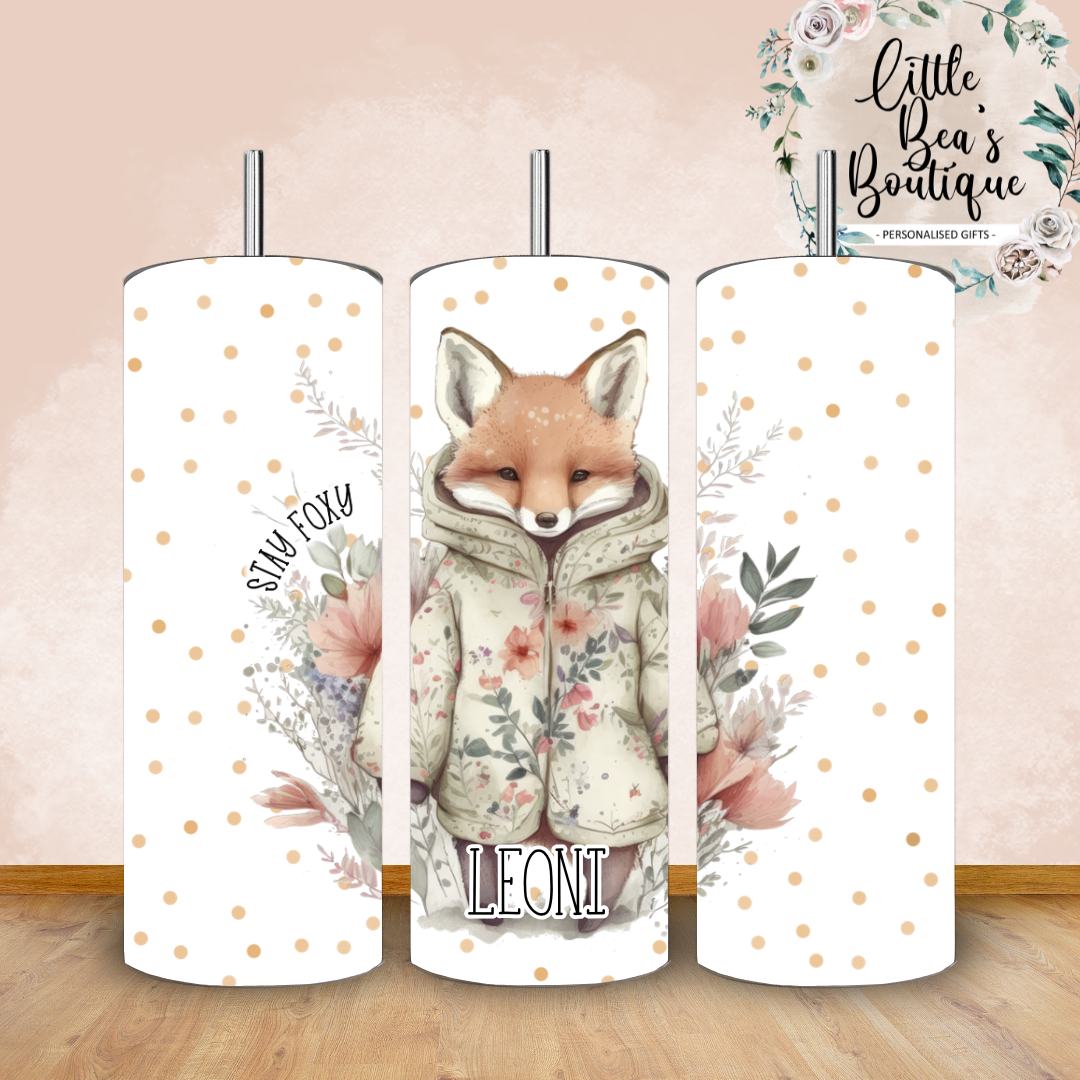 Floral Animals Collection Tumbler Hot or Cold Drinks Bottle with Straw