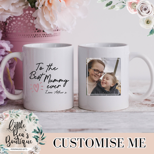 Personalised Mum Photo & Message Mug | Mothers Day Gift for Mum, Grandma, Step Mum, Nan - Add Your Own Picture and Customised Wording First Mothers Day Gift Coffee Tea Mug Drinkware