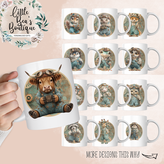 Steampunk Collection Mug - 4 Sizes Available - Ceramic Drinkware Handled Mug Gift Set