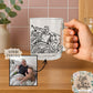 Custom Photo Line Art Clear Glass Minimalist Mug – Personalised 10oz Coffee Cup Gift for Dad for Fathers Day