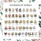 Floral Animal Collection Mug - 4 Sizes Available - Ceramic Drinkware Handled Mug Gift Set 40 Animals to Choose From - Penguin, Highland Cow, Elephant, Giraffe, Bees, Owl, Duck Drinkware Printed