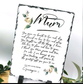 Mothers Day Mum Poem Plaque with Stands | Customised with your name Decor Gift