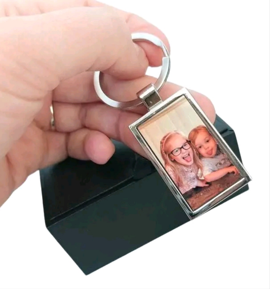 Personalised Stainless Steel Photo Picture Keyring Keychain | Mother's Day Gift for Mum Grandma Nanna - With Gift Box