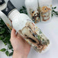 Floral Animal Water Bottle - Leakproof Insulated Straw Bottle Drinkware Plastic Silicone Stainless Steel Flasks Tumbler Portable Mug Washable Reusable