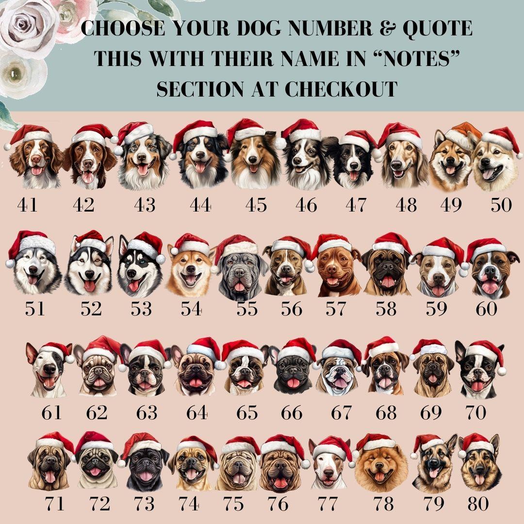 Customised Pet Dog Christmas Santa Sack & Stocking, Choose Your Breed, Christmas Gift for Puppy Festive Santa Sack