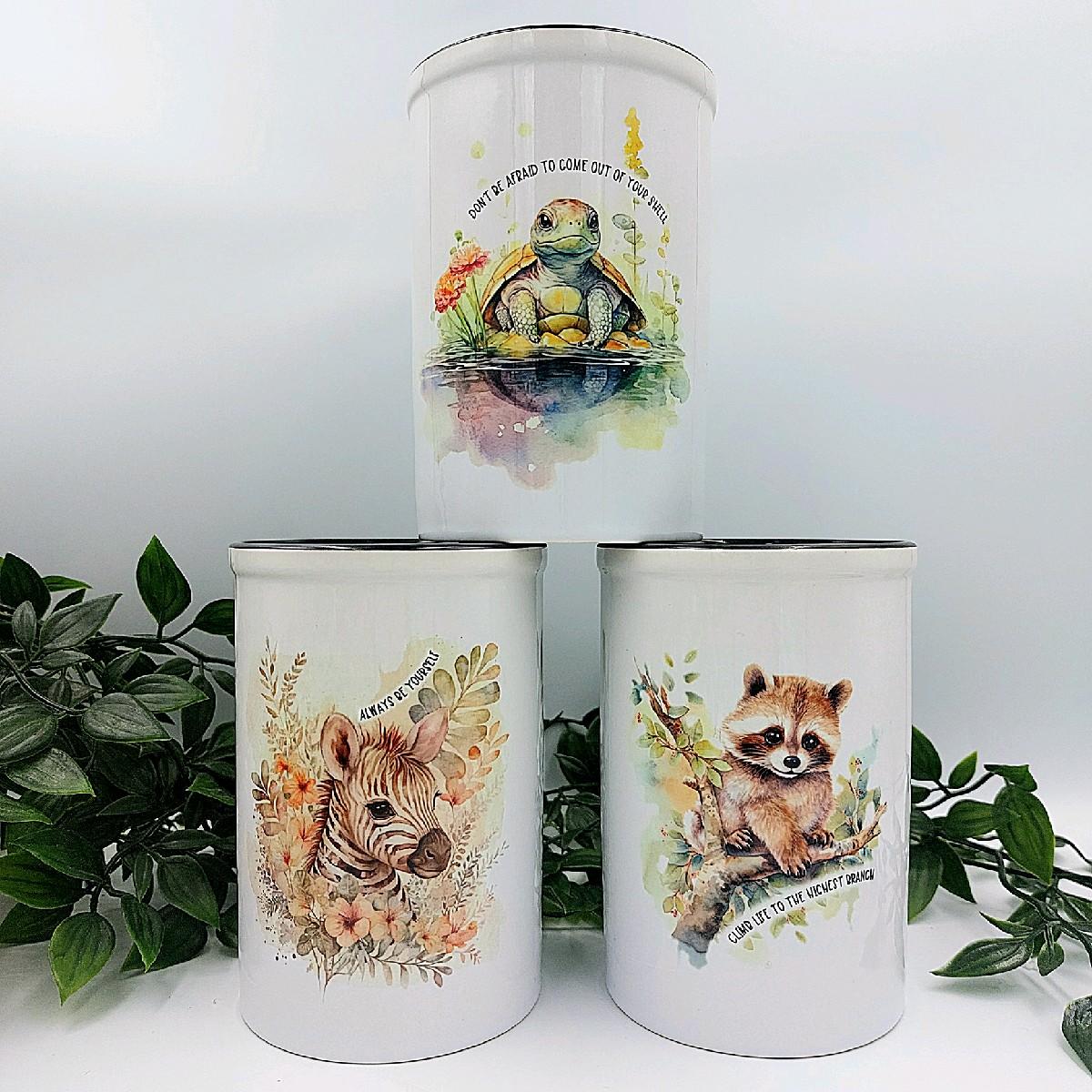 Floral Animal Collection Make Up Brush Pot / Pencil Pot - Choose your Animal Makeup Cosmetic