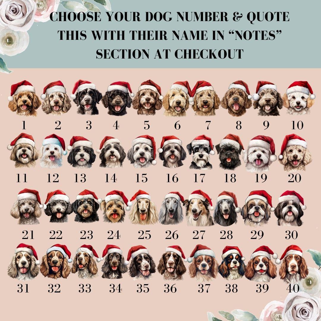 Customised Pet Dog Christmas Santa Sack & Stocking, Choose Your Breed, Christmas Gift for Puppy Festive Santa Sack