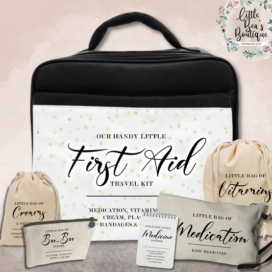 Customised Travel First Aid Bag Storage for Medication | Organisational Bags for Holiday or Hospital Visits