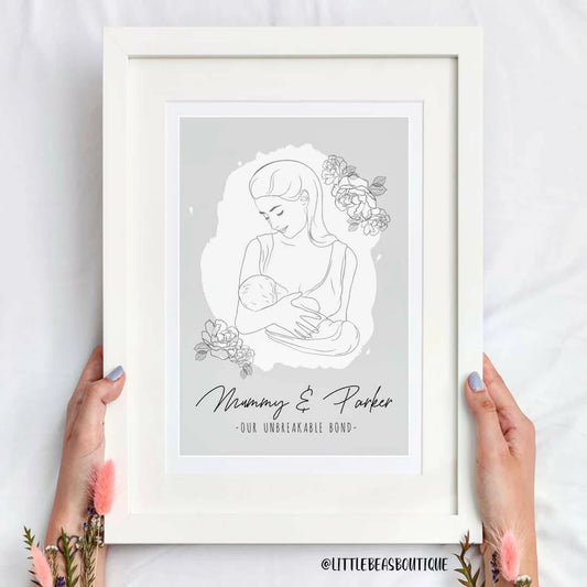 Personalised Breastfeeding Journey Framed Print