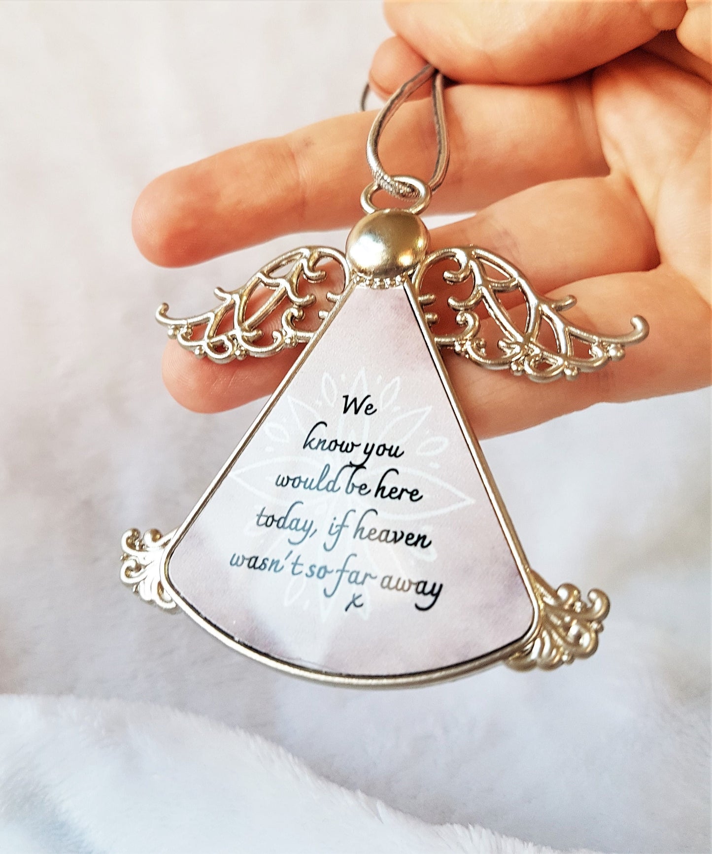 Angel Memorial Ornament, Personalised Hanging Memorial Angel, Mother's Day Angel, In Memory of Mum Grandma Nan Angel Bauble, Tree Decoration