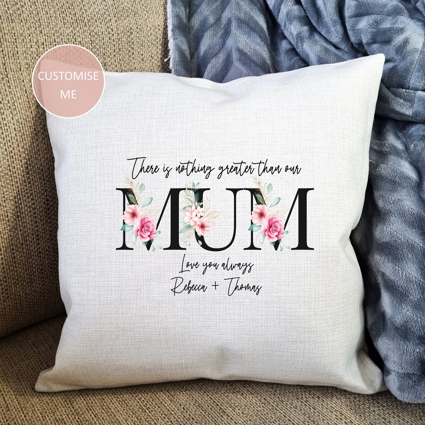 Personalised Grandma Cushion | Gift for Nan, Gift for Grandma, Linen Cushion Cover 40x40cm, Cushion Cover, Nanny Grandma Cushion Cover