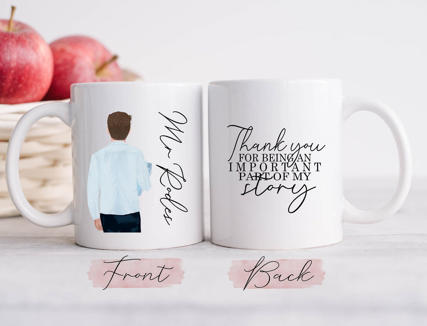 Personalised Teacher Portrait Mug | Gift for Teacher Teaching Assistant Headteacher, Mug for Teacher, Thank You Teacher Mug, Thank You Gift