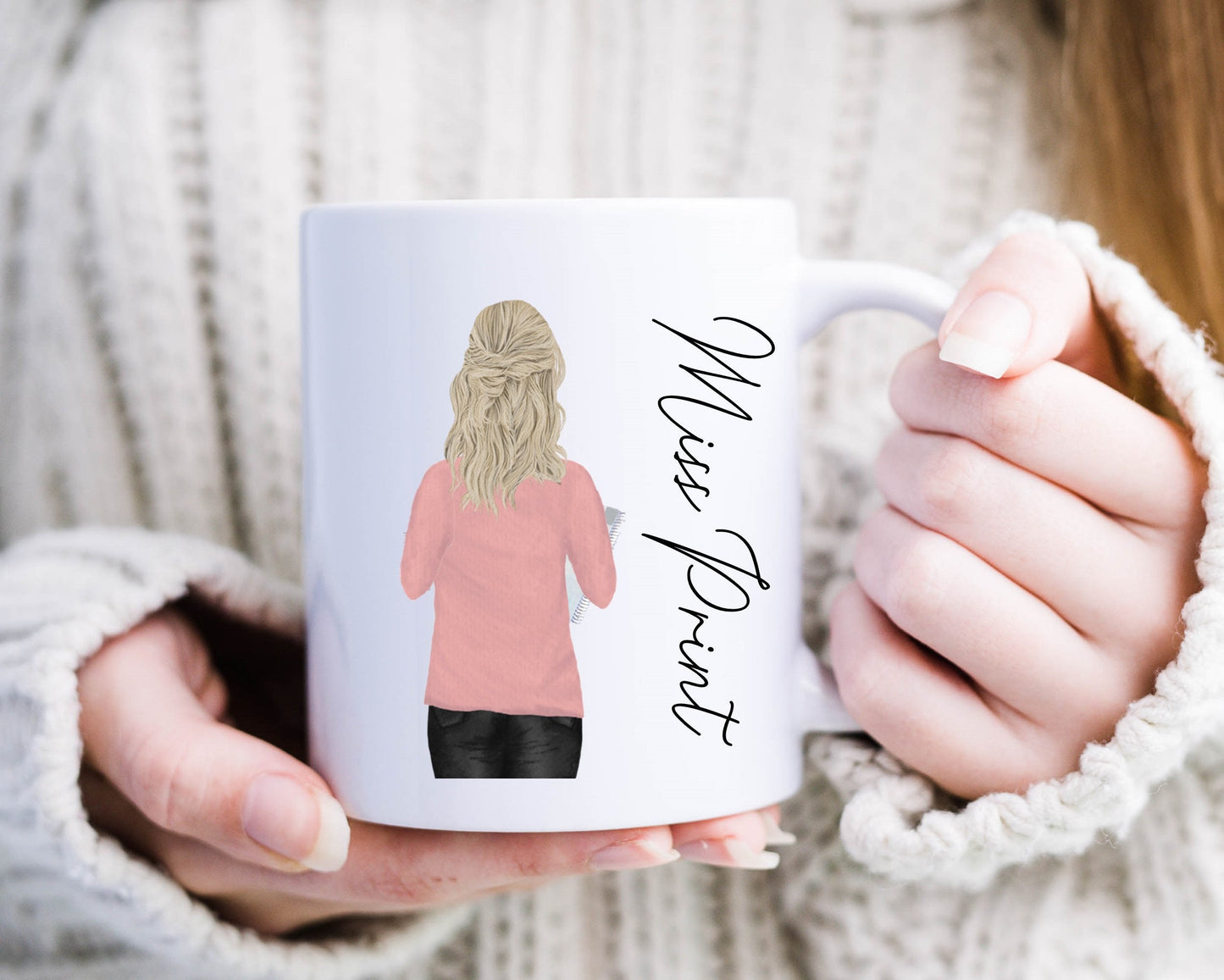 Personalised Teacher Portrait Mug | Gift for Teacher Teaching Assistant Headteacher, Mug for Teacher, Thank You Teacher Mug, Thank You Gift