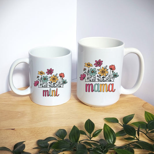 Mama and Mini Matching Mothers Day Mug Set | Mum and Daughter Mugs, Matching Family Mugs, Gifts for Mum for Mother's Day, Matching Kids Mugs