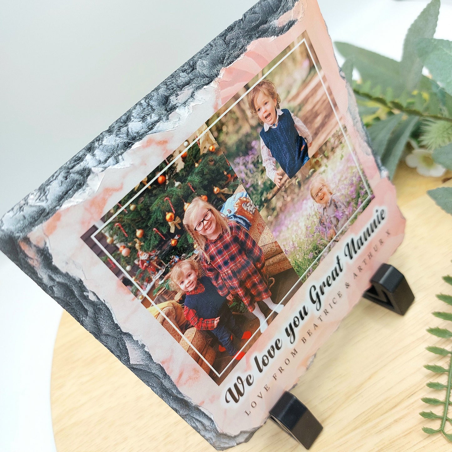 Mother's Day Collage Slate | Picture Tile, Photo Gift for Mum on Mother's Day, Gift for Grandma, Nan, Mummy, Picture Slate with Stands, Photo Gift