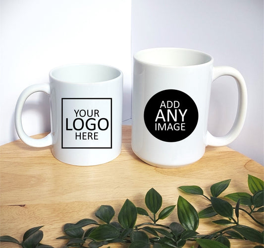 CUSTOM ANY LOGO Mug | Large Business Logo Mugs, Picture Mugs, Mugs for Office, Logo Mugs for Office, Any Photo or Logo, Any Wording or Image