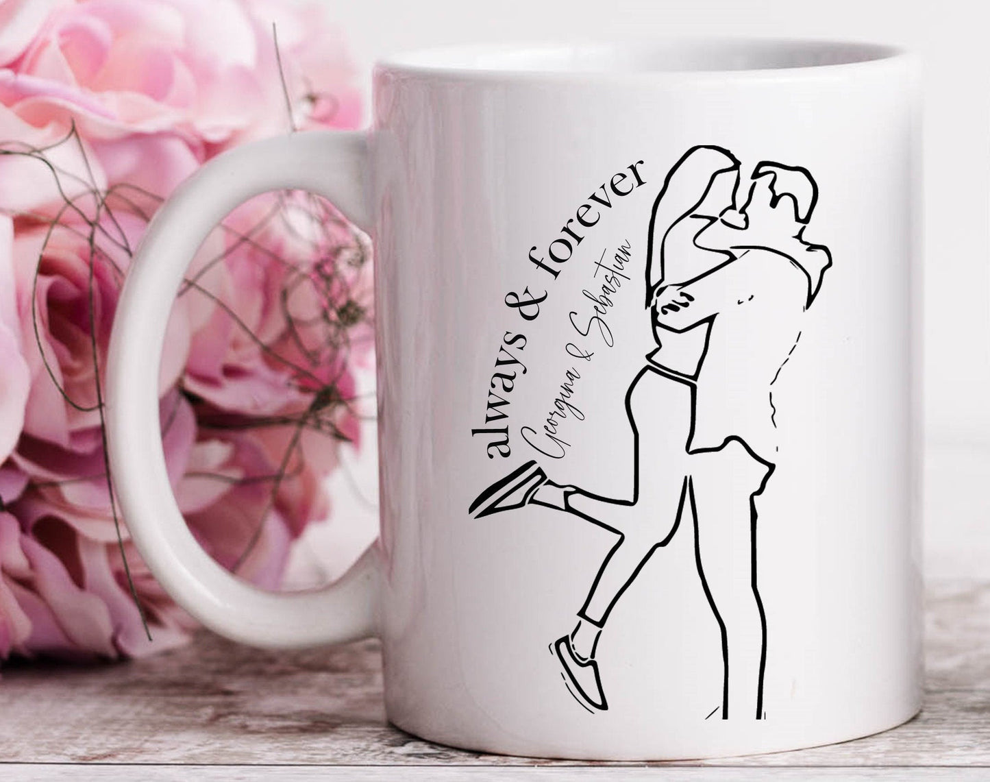 PERSONALISED I LOVE YOU Mug | Couple Line Art Portrait Mug, Christmas Gift for Girlfriend, Gift for Boyfriend, I Love You Mug, Gift for Wife