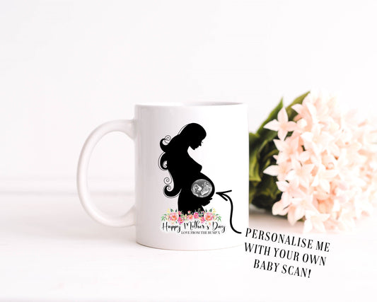 CUSTOMISED BABY SCAN Mug for Mother's Day From the Bump, Baby Scan Gift, Gift from the Bump, Gift to Pregnant Mum, First 1st Mothers Day