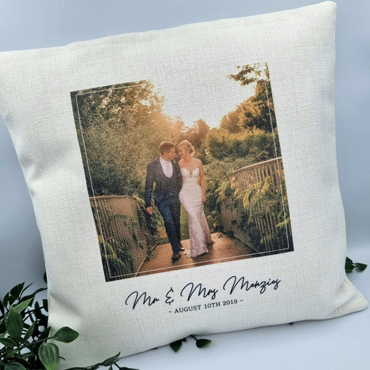 PHOTO CUSHION COVER With Picture and Wording, Customised Cushion, Wedding Gift Anniversary Gift, Birthday Gift for Mum Grandma