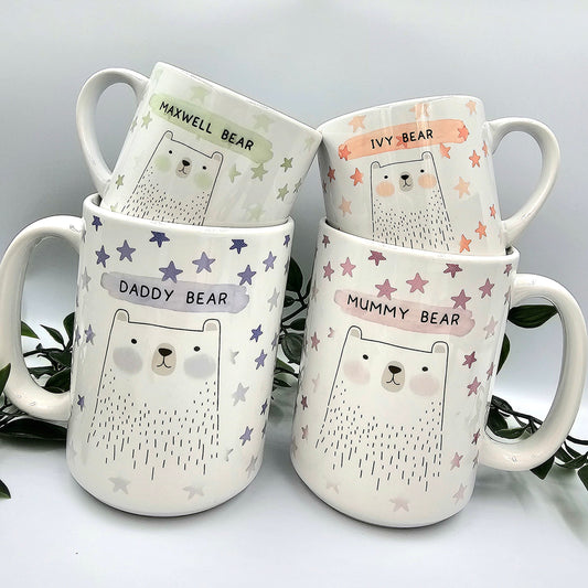Matching Family Mug Set, Father's Day Gift for Dad, Twinning Mugs Family Sets Gift for Daddy, Gift for Grandad Grandma, Mummy Baby Bear Mugs